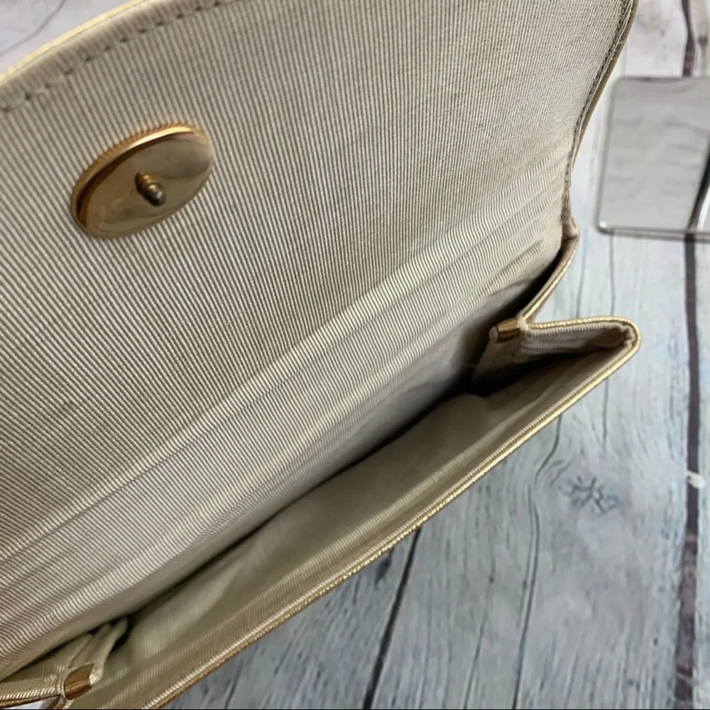 Vintage Gold Pleated Clutch Purse